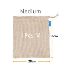 Load image into Gallery viewer, Reusable Cotton Mesh Produce Bag for Vegetable Fruit kitchen Washable Storage Bag torba z bawełnianej siatki torba na warzywa
