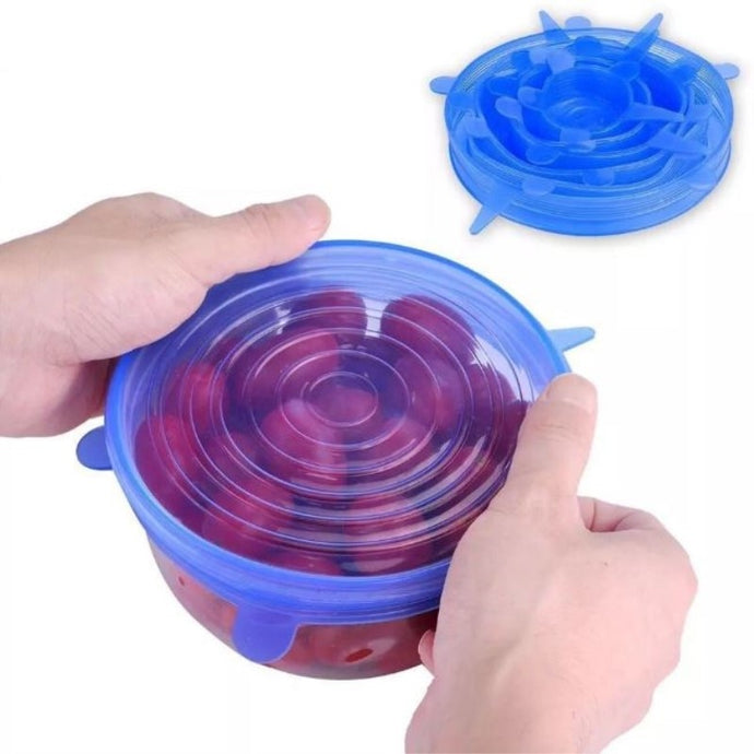 Silicone Stretch Lids Cover 6 Pcs/ Set Universal Reusable Fresh Keeping Silicone Food Saver Pot Dish Bowl Kitchen Accessories