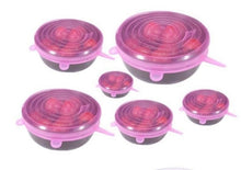 Load image into Gallery viewer, Silicone Stretch Lids Cover 6 Pcs/ Set Universal Reusable Fresh Keeping Silicone Food Saver Pot Dish Bowl Kitchen Accessories