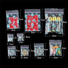 Load image into Gallery viewer, Mini storage bags 100 pcs/set 0.2 mm Thickness Jewelry Ziplock Zip Zipped Lock Reclosable Plastic Poly Clear Bags