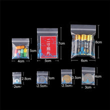 Load image into Gallery viewer, Mini storage bags 100 pcs/set 0.2 mm Thickness Jewelry Ziplock Zip Zipped Lock Reclosable Plastic Poly Clear Bags
